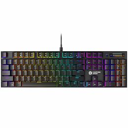 CANYON Cometstrike GK-55, 104keys Mechanical keyboard, 50million times life, GTMX red switch, RGB backlight, 18 modes, 1.8m PVC cable, metal material + ABS, US layout, size: 436*126*26.6mm, weight:820