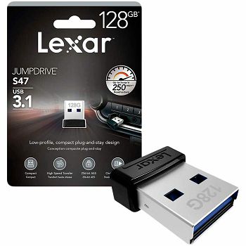 LEXAR JumpDrive USB 3.1 S47 128GB Black Plastic Housing, for Global, up to 250MB/s EAN: 843367116386