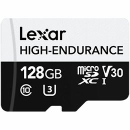 Lexar 128GB High-Endurance microSDHC/microSDXC UHS-I cards, up to 100MB/s read, 45MB/s Write, C10 A1 V30 U3, EAN: 843367128990