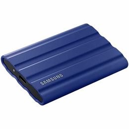 SAMSUNG T7 Shield Ext SSD 2000 GB USB-C blue 1050/1000 MB/s 3 yrs, included USB Type C-to-C and Type C-to-A cables, 
Rugged storage featuring IP65 rated dust and water resistance and up to 3-meter dro