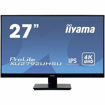 IIYAMA XU2792UHSU-B1 27" ETE, ULTRA SLIM LINE, 3840x2160 UHD, IPS, 4ms, 300cd/m², DVI, HDMI, DisplayPort, Speakers,  USB-HUB(2x3.0)