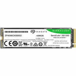 SSD SEAGATE BarraCuda 520 4.096TB M.2 2280-S2 PCIe Gen4 x4 NVMe 1.4, Read/Write: 5000/4200 MBps, TBW 900